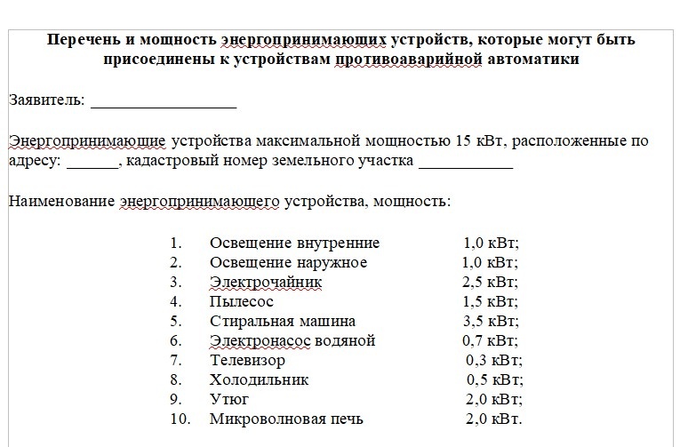 Данный перечень я прикрепляла к своей заявке. 