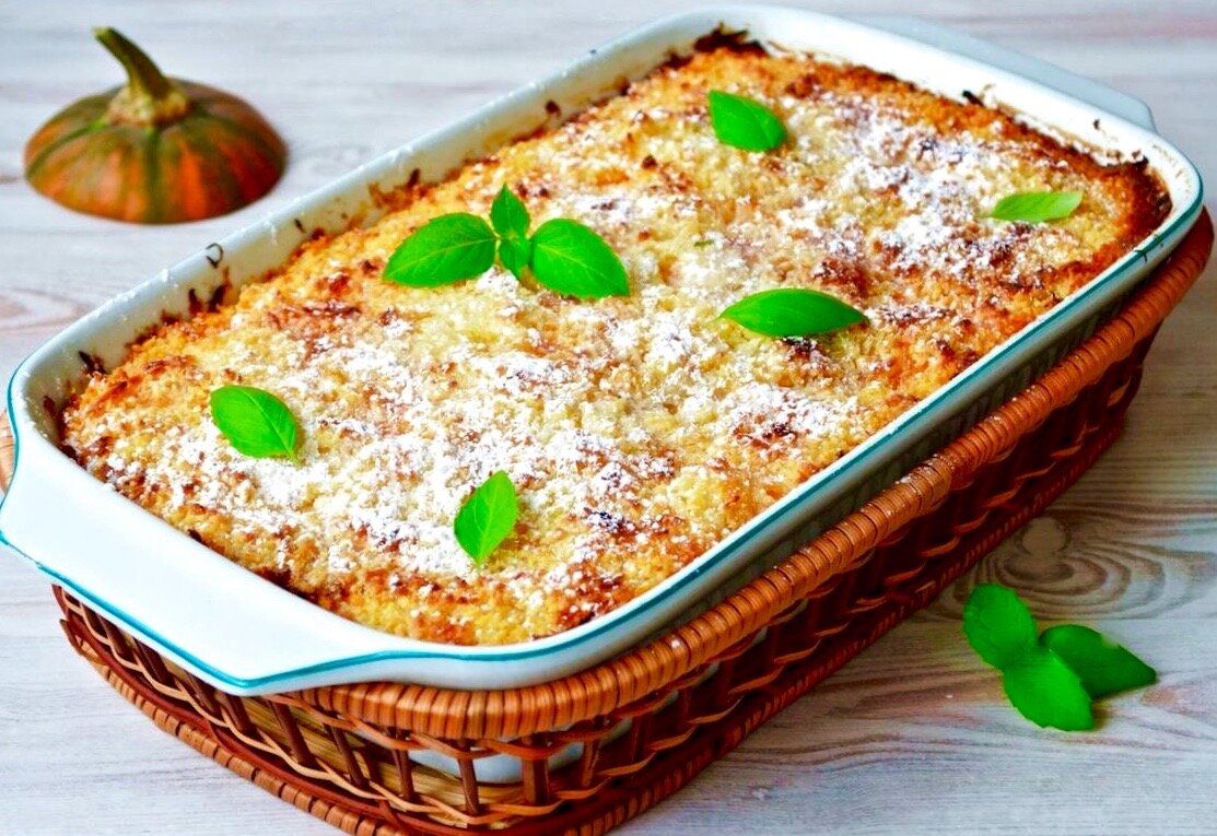Тыквенная запеканка с яблоками