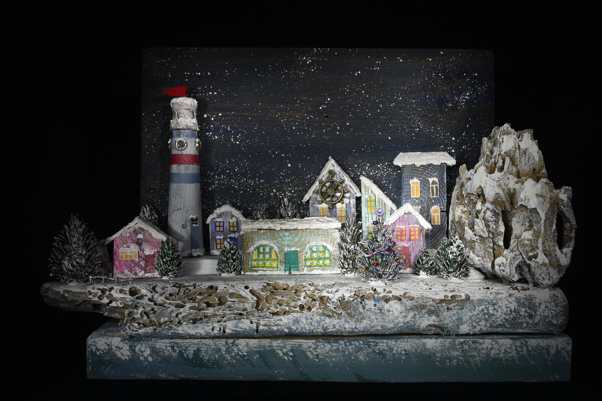 На новый год мы добавили к композиции световую гирлянду. Стало волшебно!!!