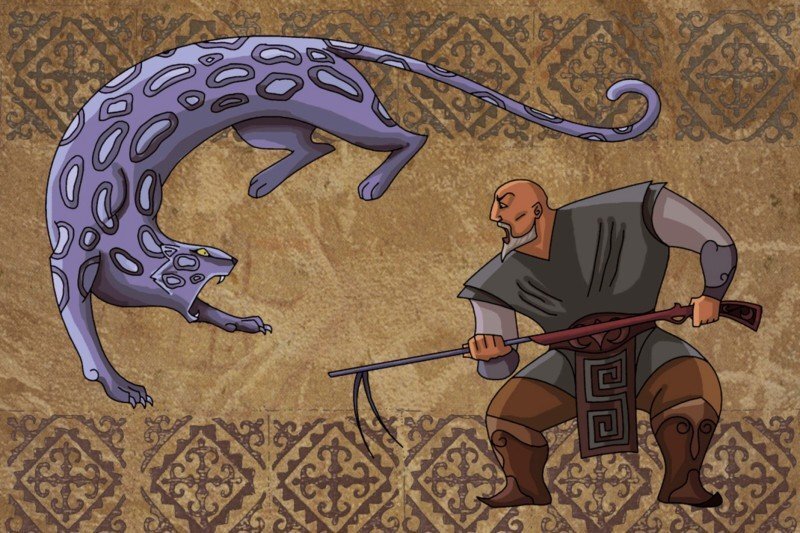 Иллюстрация к книге Алпамыс батыр, худ. Ж.Нурбекулы, А.Абелдинов. Рис.: https://img1.labirint.ru/