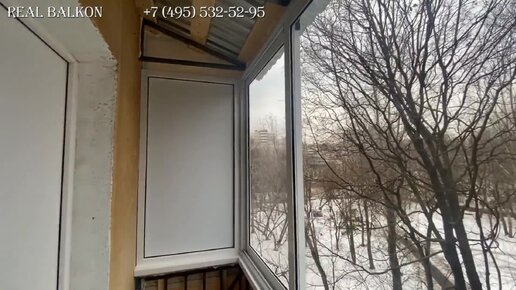 Остекление балкона в пятиэтажке 3,5 метра с крышей | Остекление балкона ...