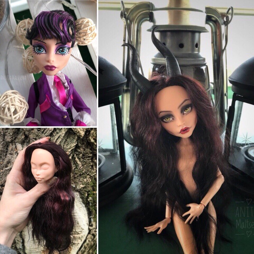 Кукла до и после начала работы над ней