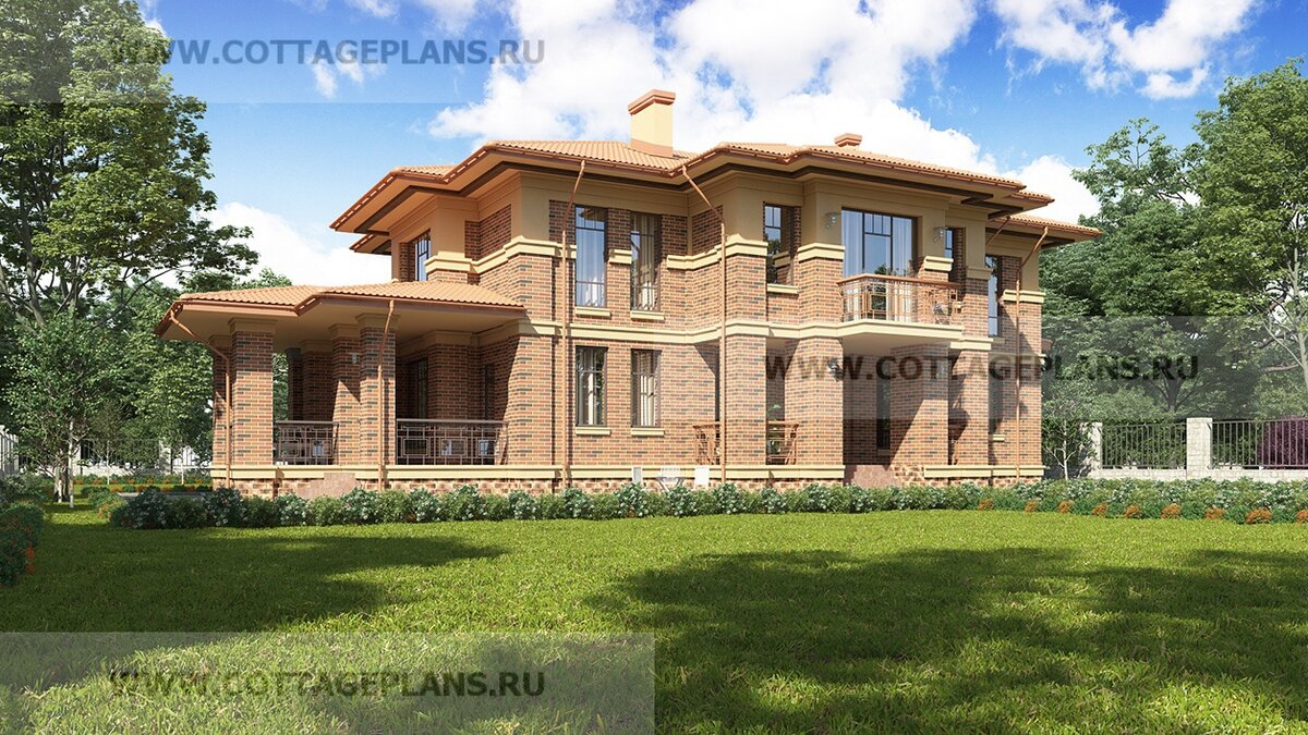 Главный и 2-й фасады дома. Источник фото: https://www.cottageplans.ru