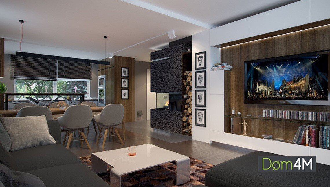 Пример дизайна гостиной.  Изображение с сайта https://dom4m.ru