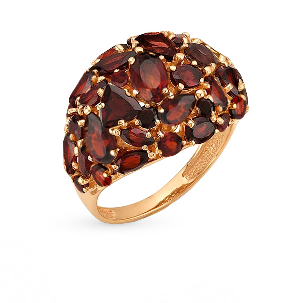 Золотое кольцо с гранатом, арт. 47089