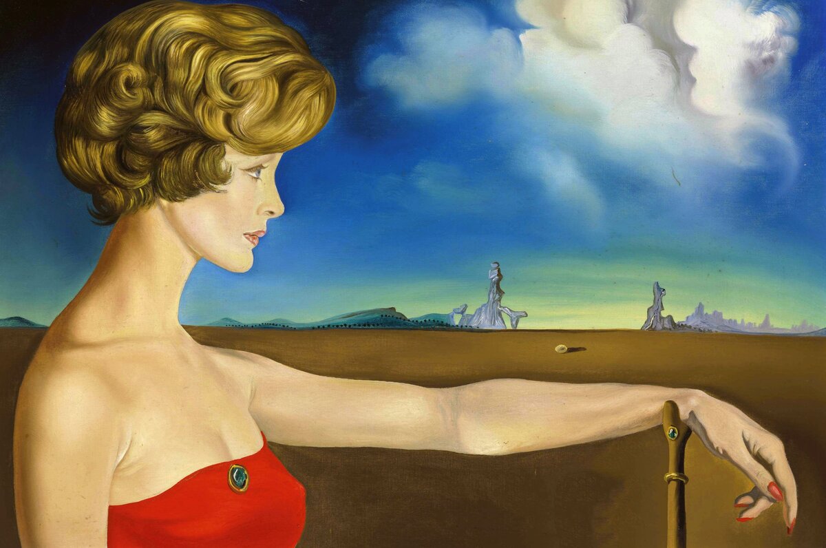 Сальвадор Дали. Jeune Femme Dans Un Paysage. 1959 год. Из открытых источников.