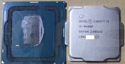 INTEL Core i5 9400f в разборе