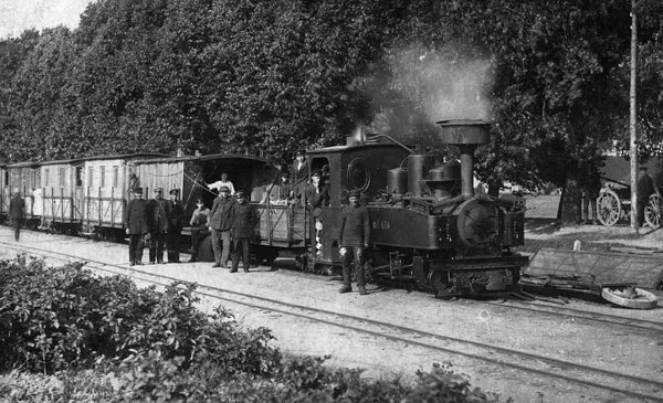 Паровоз с грузовым поездом у ст. Дундага, Латвия,1920