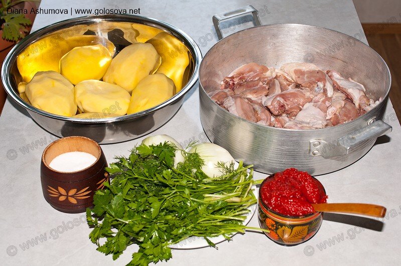продукты для соуса картошки с курицей