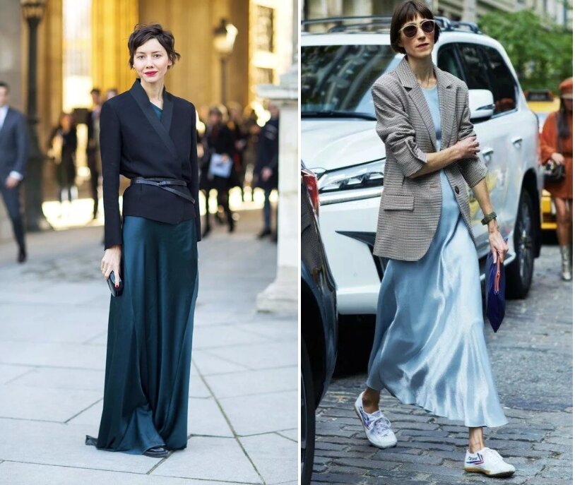 Водолазка под рубашку женскую. Кофта заправленная в штаны. Джинсовая юбка поверх брюк. Жакет заправленный в брюки. Пальто поверх кожаной куртки.