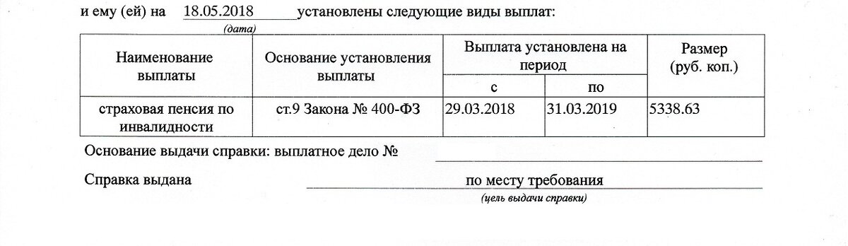 Вот такую справку мне выдали.