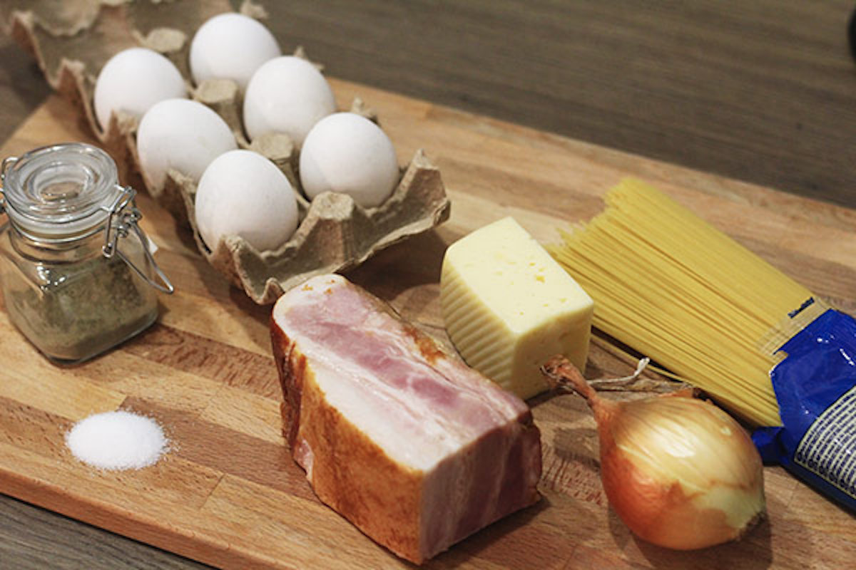 Ингредиенты для пасты карбонара
