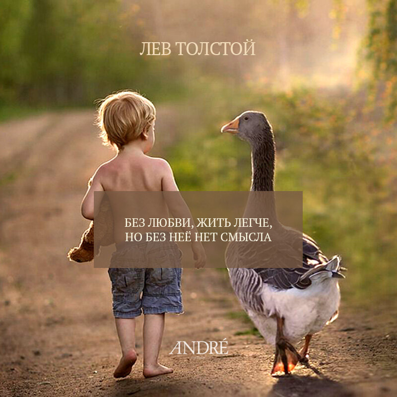 Без любви, жить легче, но без неё нет смысла. Лев Толстой