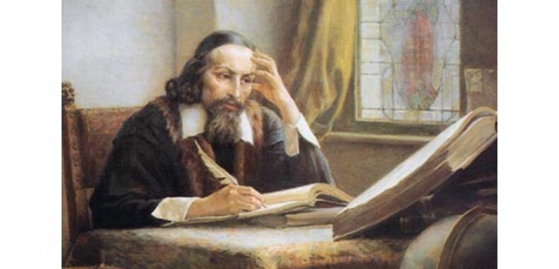 Ян Амос Коменский за работой - портрет.