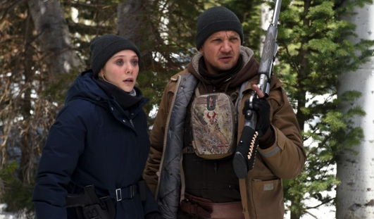Elizabeth Olsen & Jeremy Renner on Wind River / Photo by Acacia Entertainment
