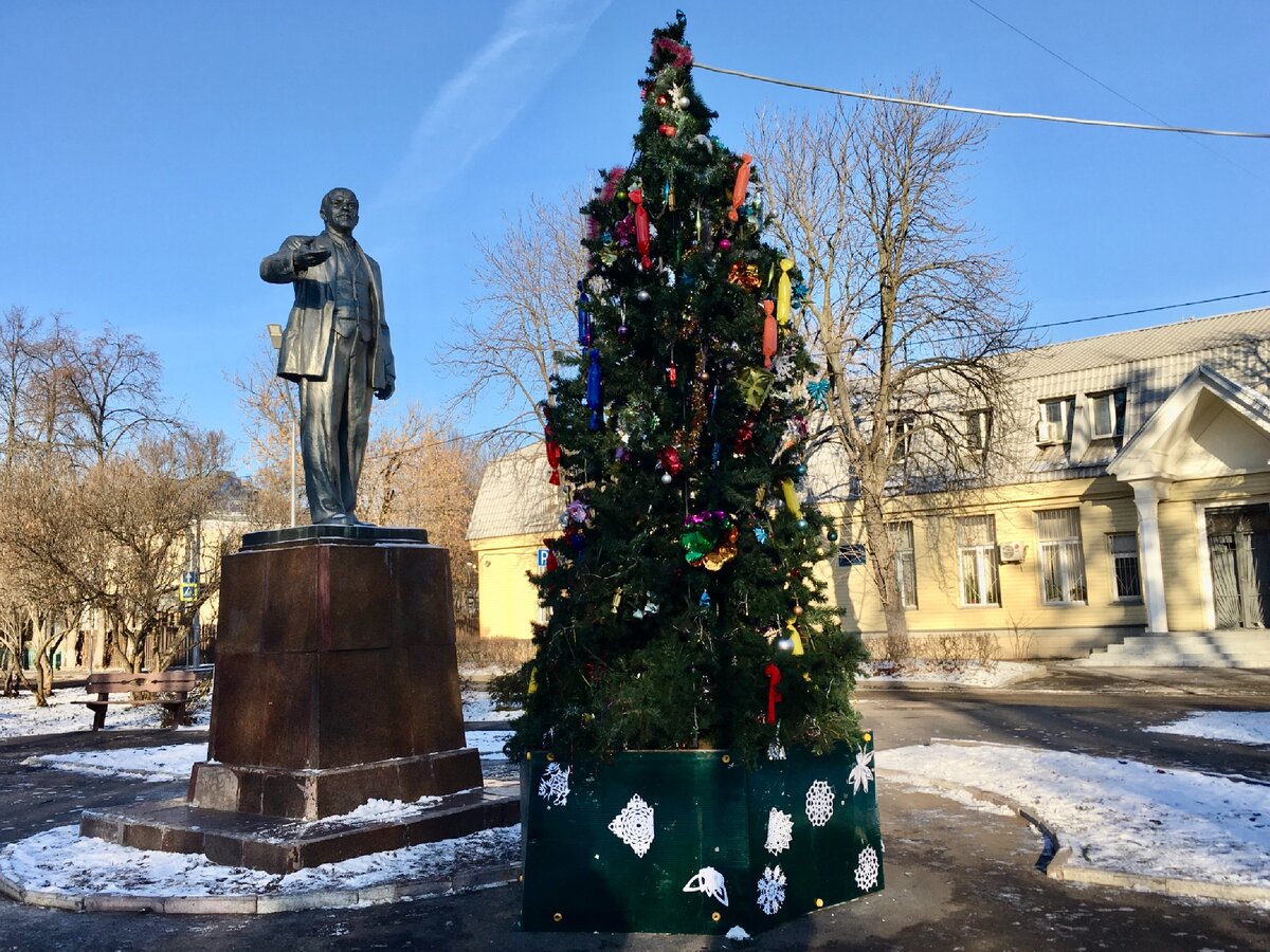 Ильич демонстрирует прохожим новогоднюю красавицу 