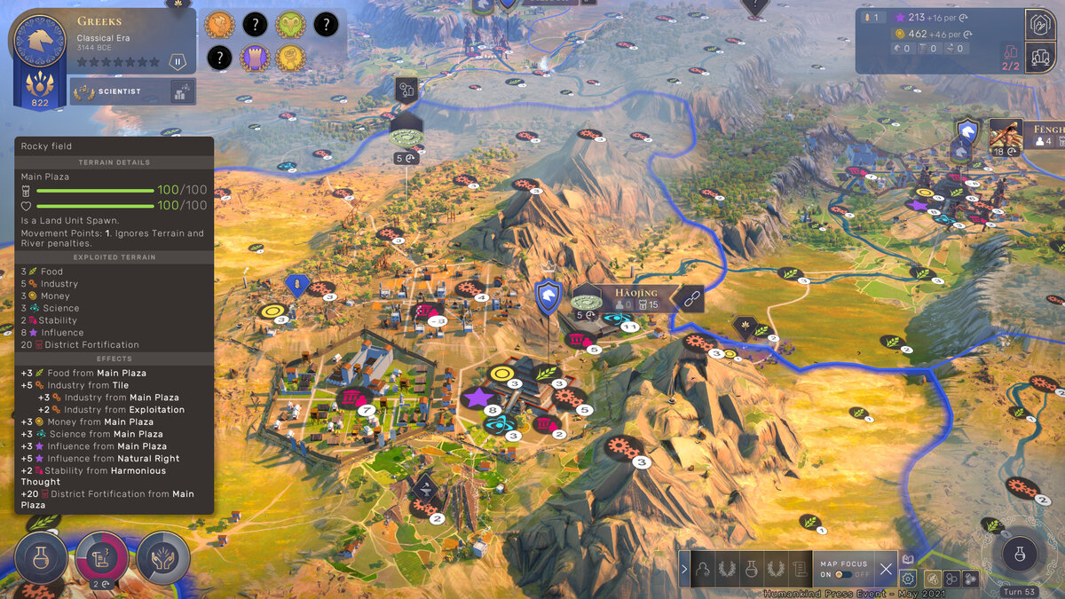 Humankind дополняет многие идеи Endless Legend, включая механику развития городов.