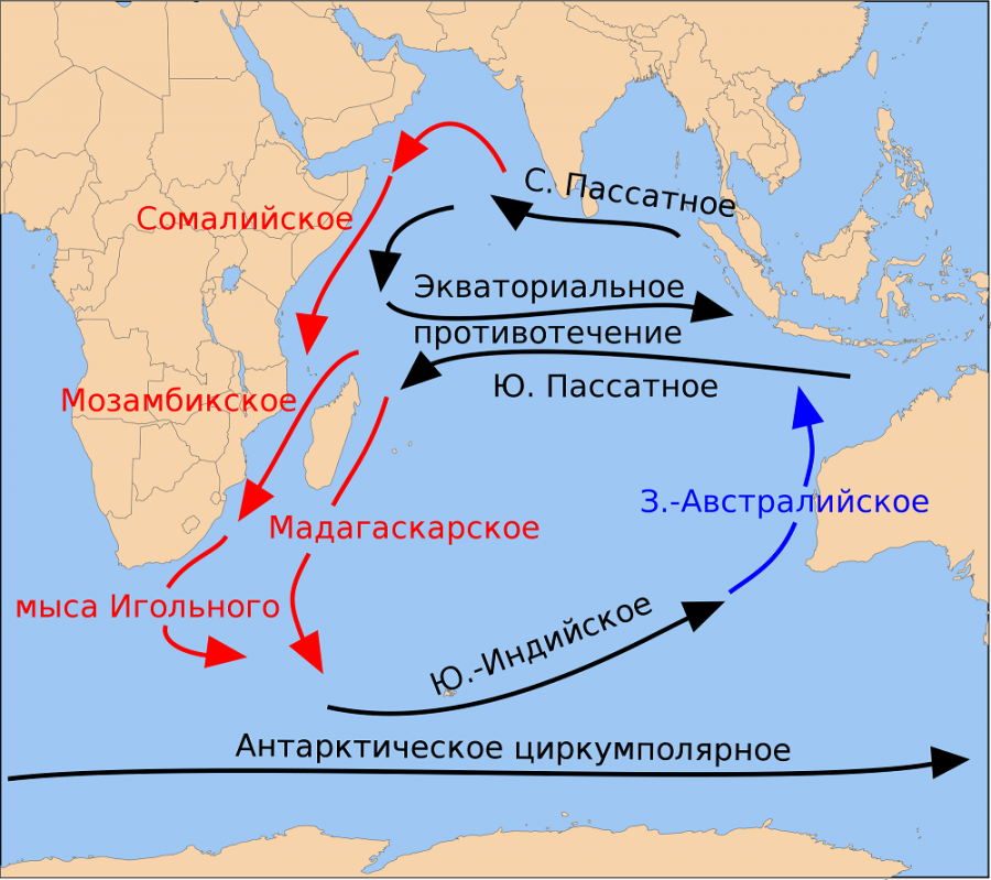 Где находится холодный. Течение западных ветров на карте индийского океана. Карта течений индийского океана. Течения индийского океана теплые и холодные. Теплые течения индийского океана.