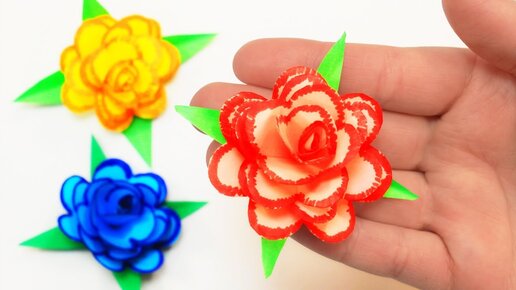 РОЗА ИЗ БУМАГИ как сделать за 5 минут пошагово/Paper Rose origami