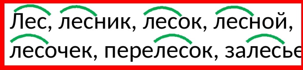 Однокоренные слова. Корень выделяется дугой