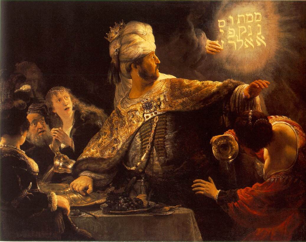 Рембрандт. "Пир Валтасара", 1638