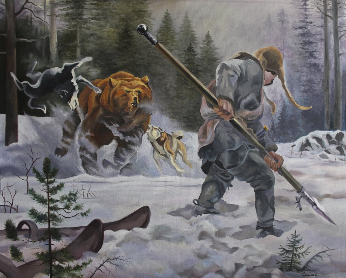 Охота на медведя с рогатиной Горбатов