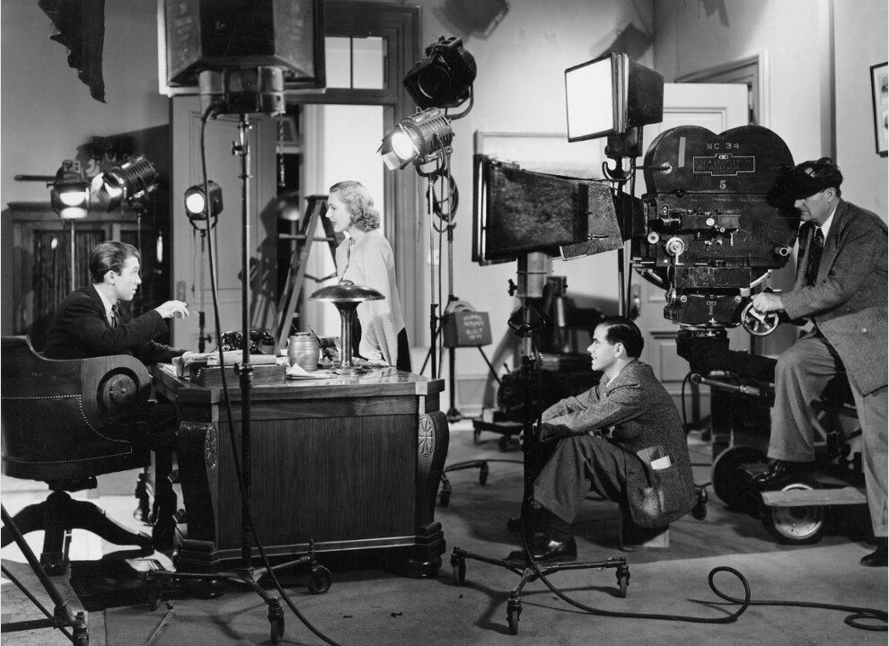 Ф. Капра на съемках фильма "Мистер Смит едет в Вашингтон" (1939).