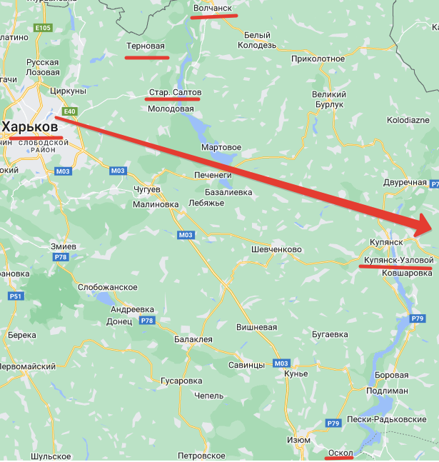 Отход советских войск из Харькова за Оскол в октябре 1941 года, рисунок Автора