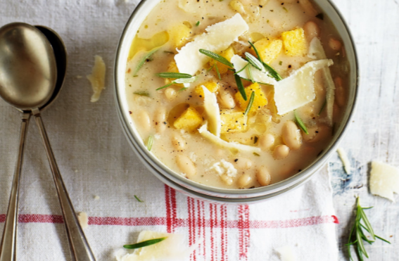 рецепт итальянского супа из белой фасоли с гренками из поленты