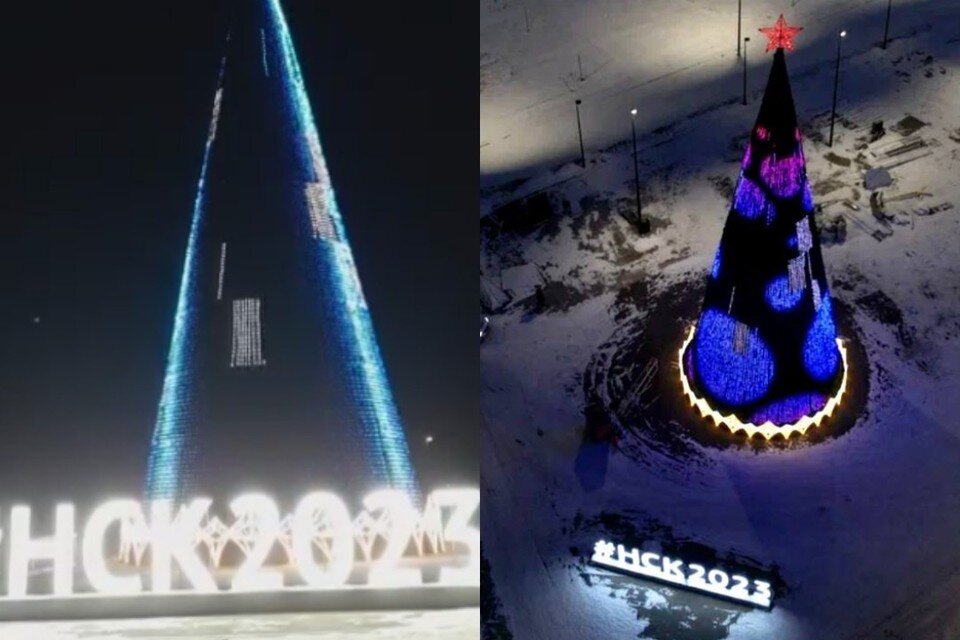     В Новосибирске зажгли освещение в новом парке возле ЛДС. Фото: Анна Терешкова.