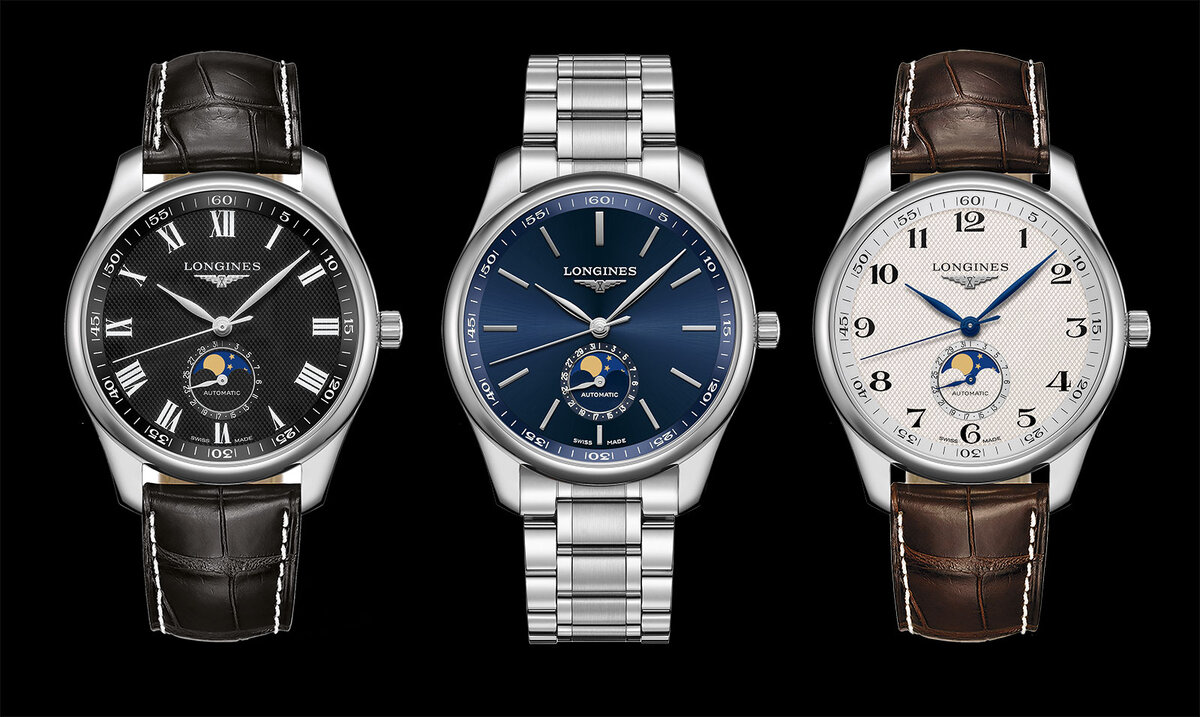 Линейка часов longines master collection с разными циферблатами