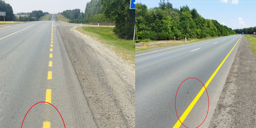 Что означает жёлтая сплошная и прерывистая линия дорожной разметки нанесённая около обочины.