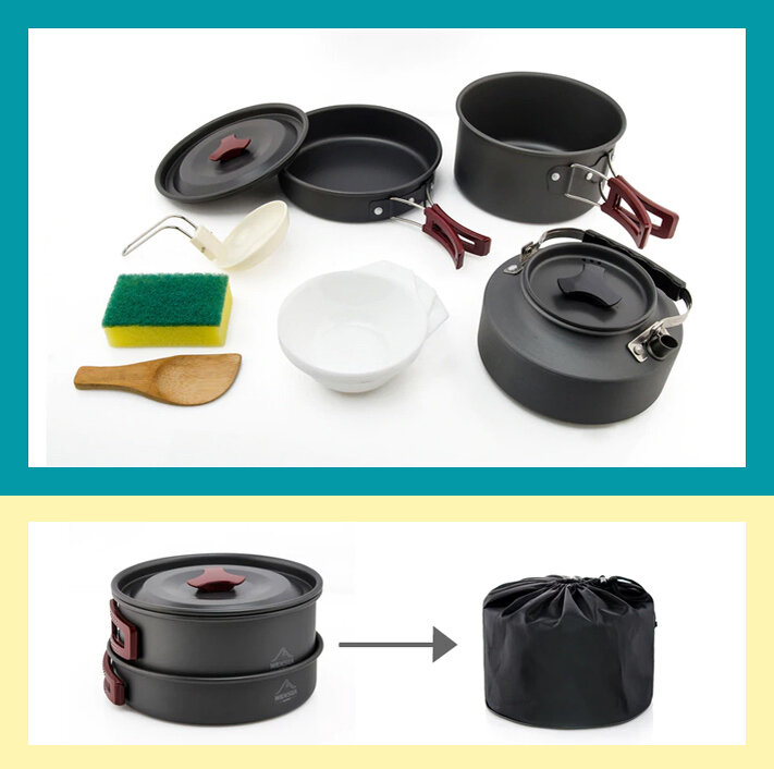 Компактный набор посуды для приготовления пищи