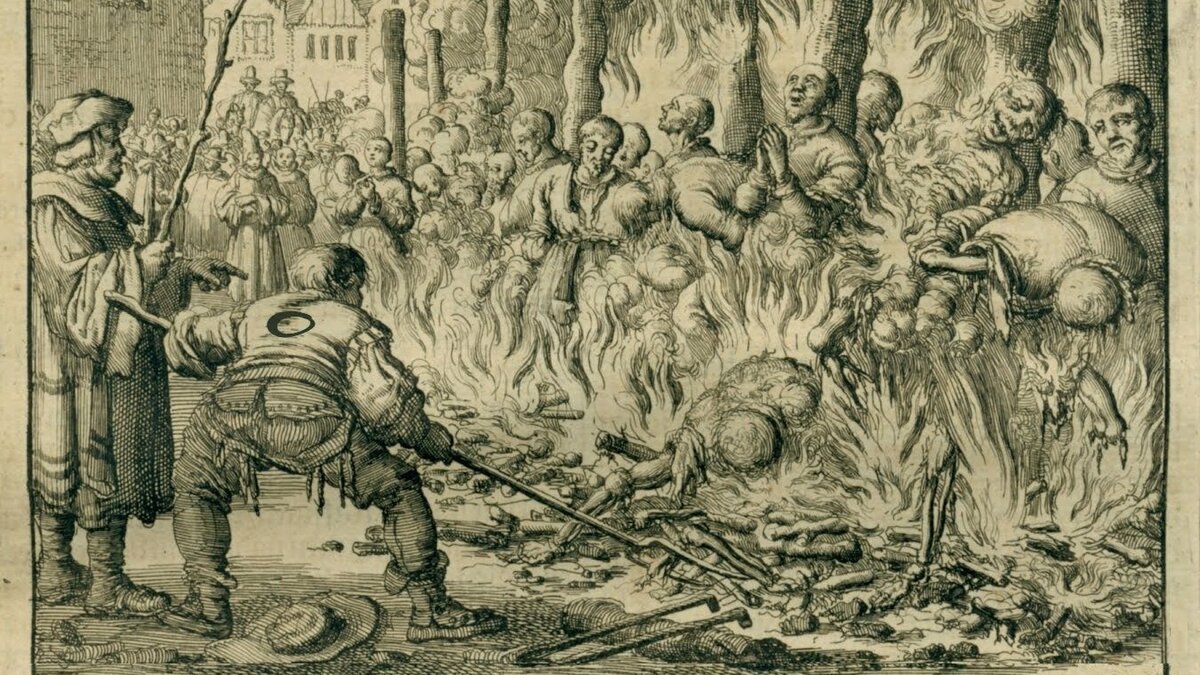 Сожжение ведьмы гравюра.Взято с Яндекс картинки