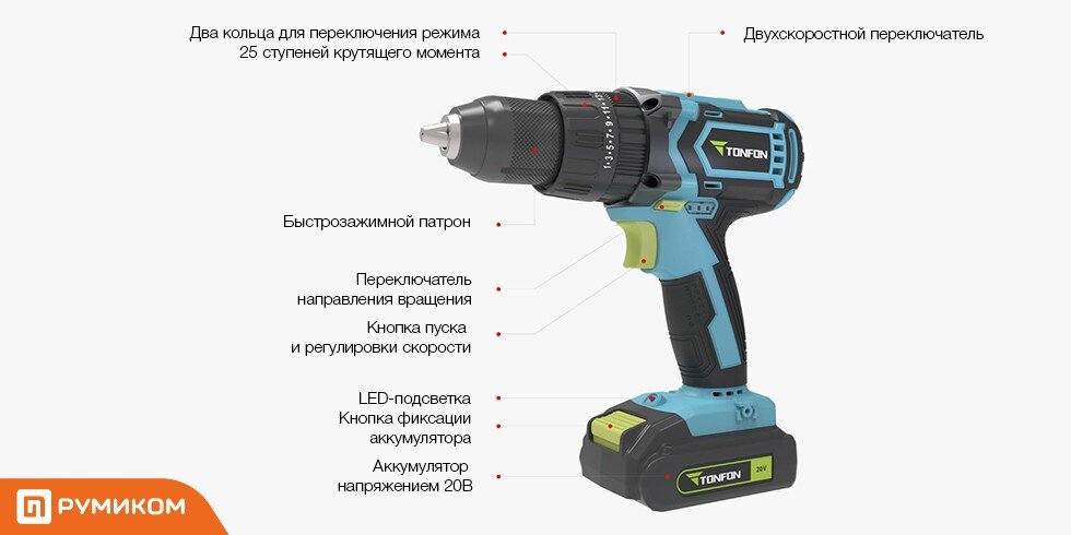 Xiaomi tonfon impact online drill 20v