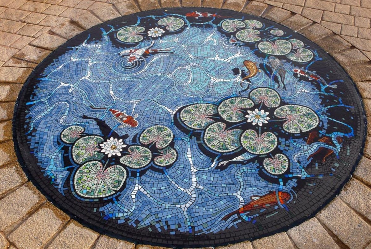 Мозаика бассейн рыбы