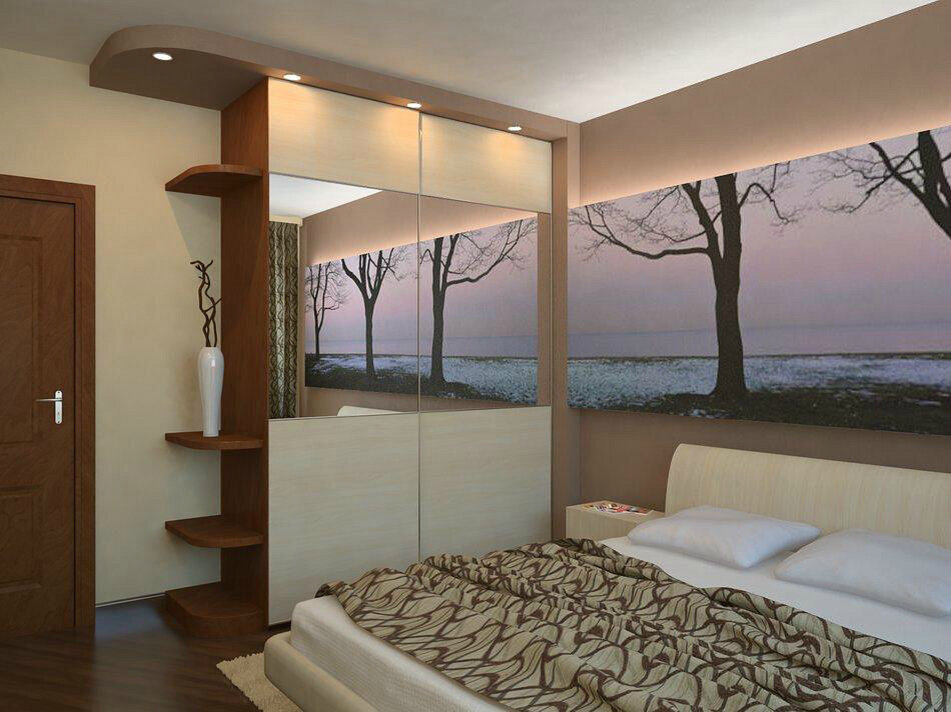 Дизайн спальни 12 кв. метров в современном стиле. Фото –