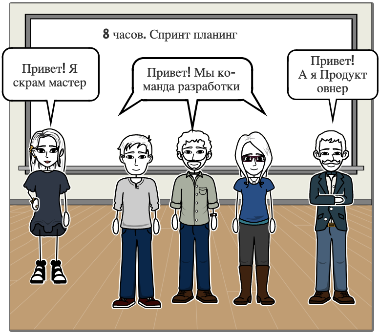 8 часов. Спринт планинг. Самое начало спринта.