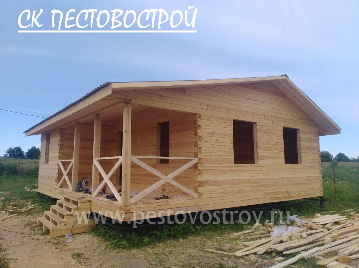 Строительство сруба под усадку...