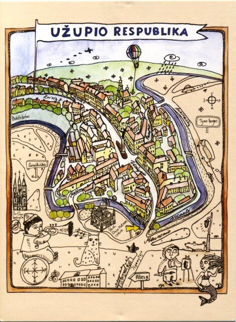 Республика Ужупис на открытке