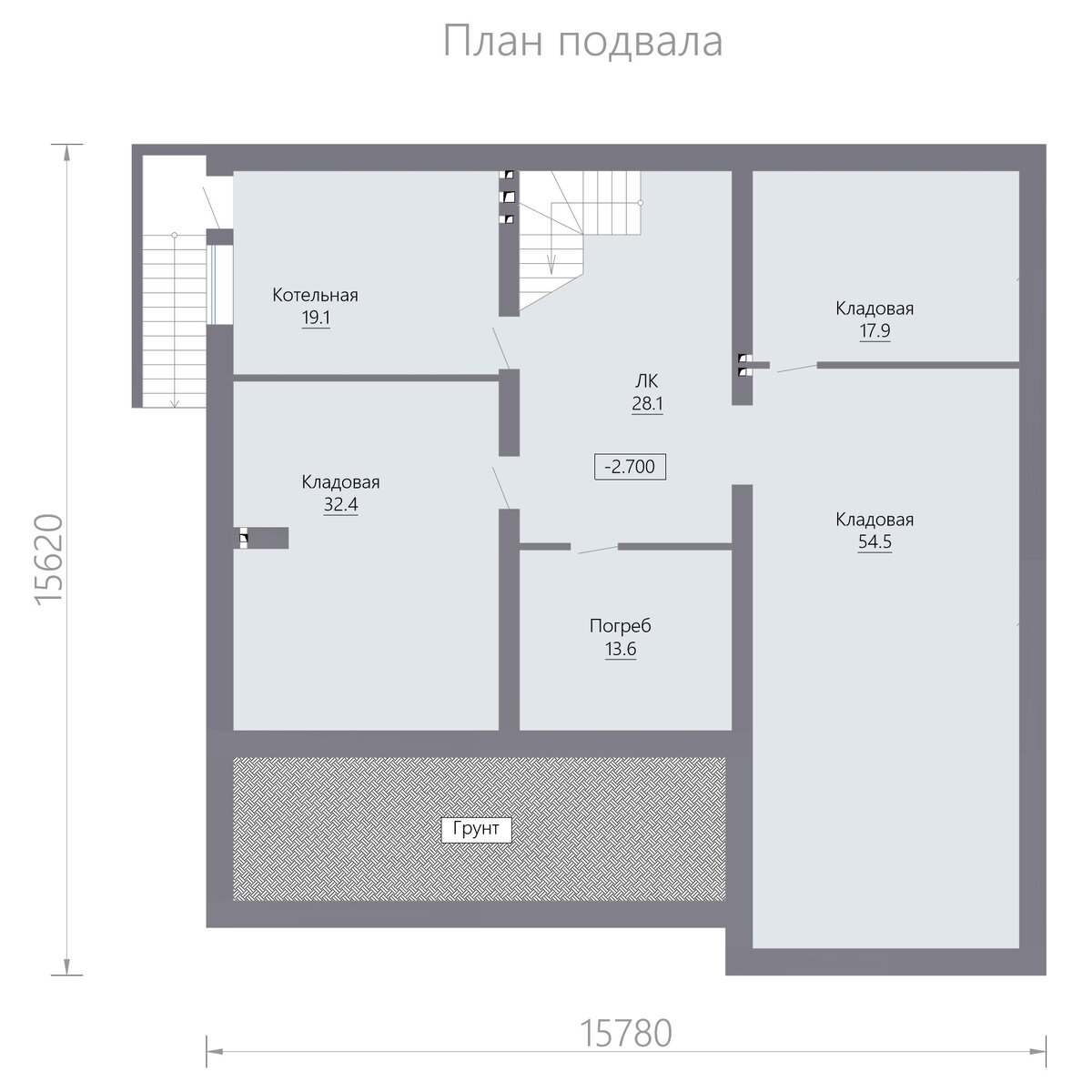 Проект одноэтажного дома с подвалом и террасой
