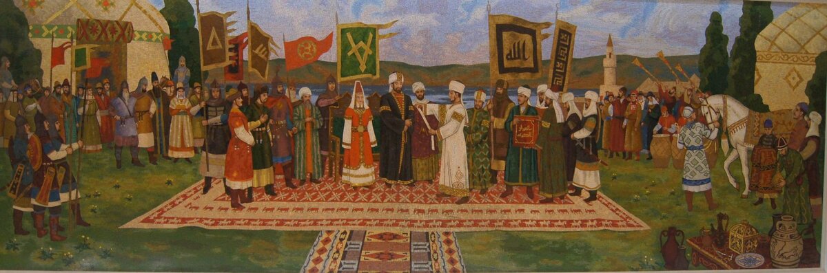 Принятие ислама Булгарами в 922 году (художник-монументалист Фарит Валиуллин)