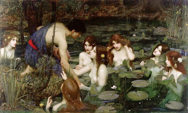 Гилас и нимфы. Джон Уильям Уотерхаус. 1896 г. 