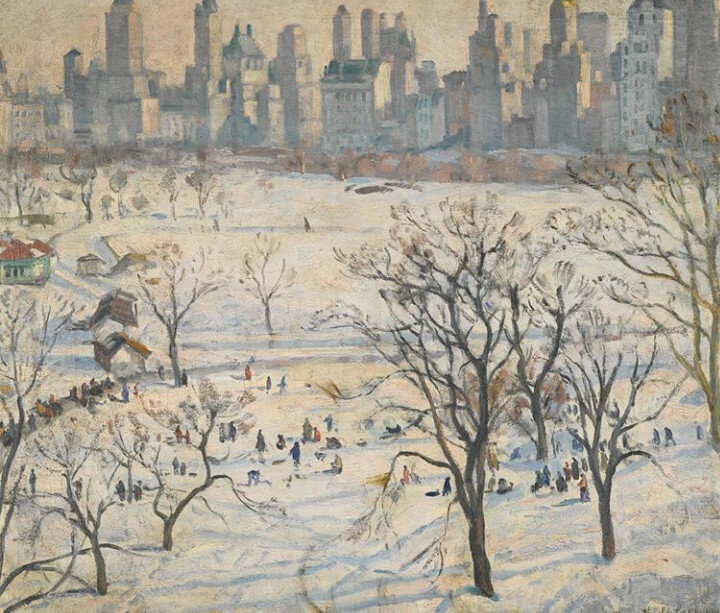 Winter in Central Park, 1934, Arnold Borisovich Lakhovsky (1887−1937).