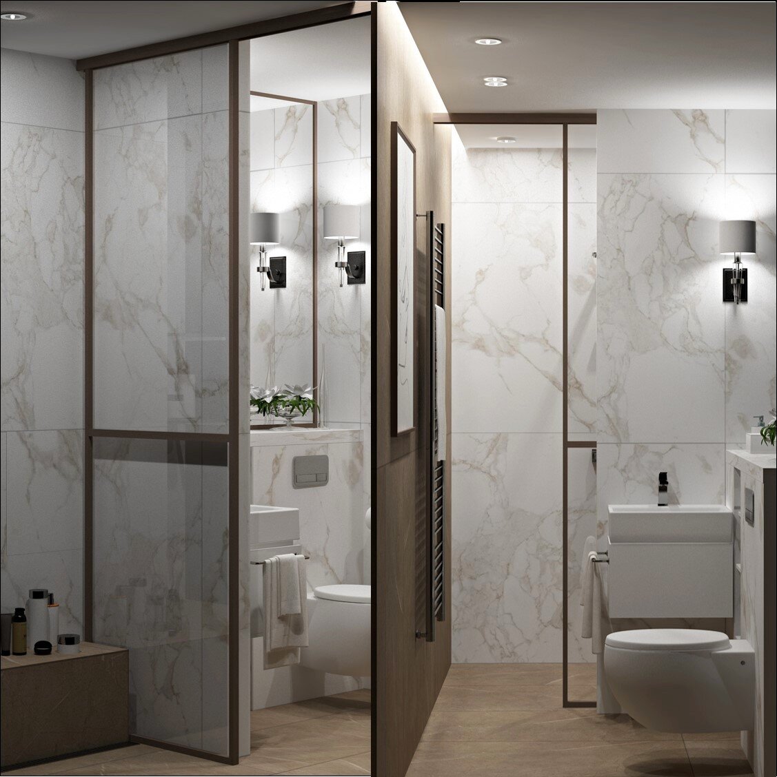 Санузел с душевым уголком