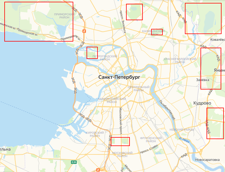 Зона санкт петербурга на карте