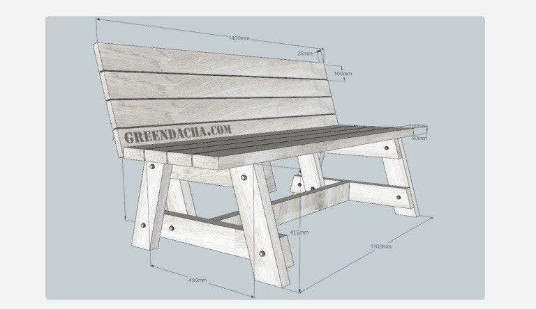 Садовая скамейка со столиком своими руками