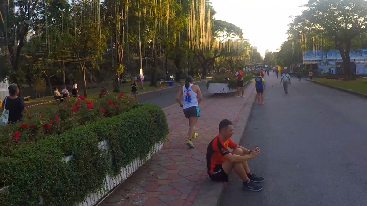 В парке просторная беговая дорожка