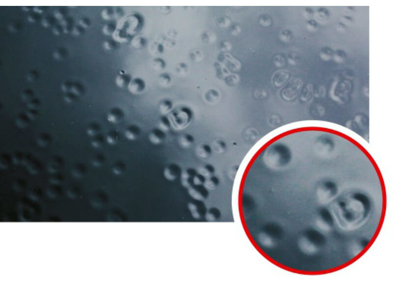 кратера, рыбьи глаза, вода на лаке