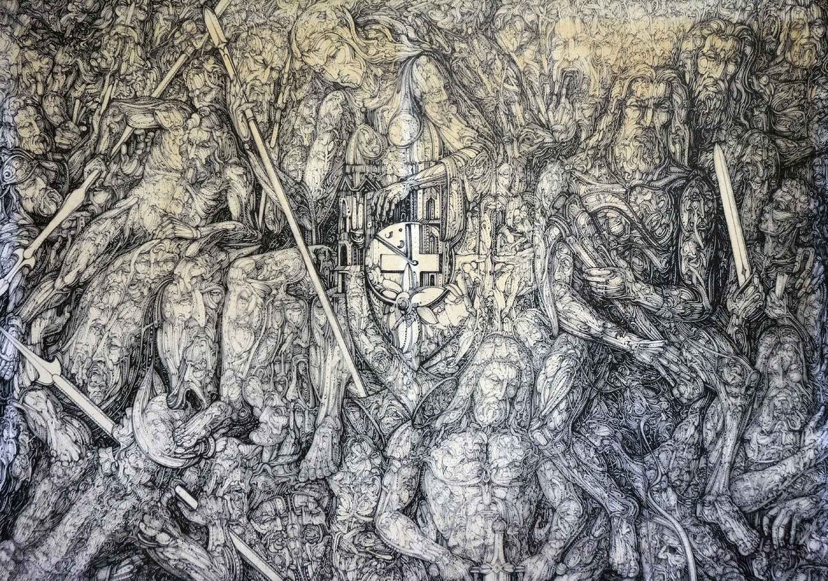 РАФАЭЛЬ ГЕВОРКЯН Сотворение времени холст карандаш